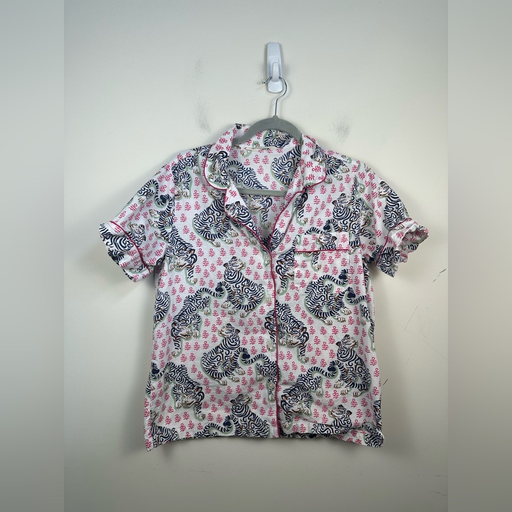 Women's Tigwr Print Pajama Top - Pink and Black